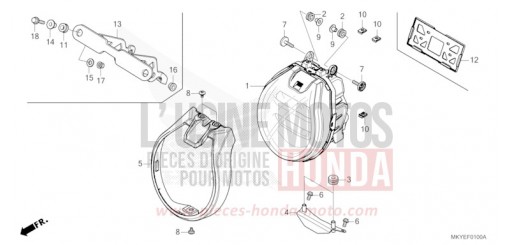 PROJECTEUR (CB650RA/CB650RAC) CB650RAR de 2025